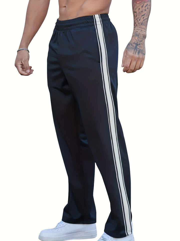 Pantaloni Sportivi da Uomo | Maglia & Leggeri | Fit Largo con Striscia Laterale | Casual & Allenamento