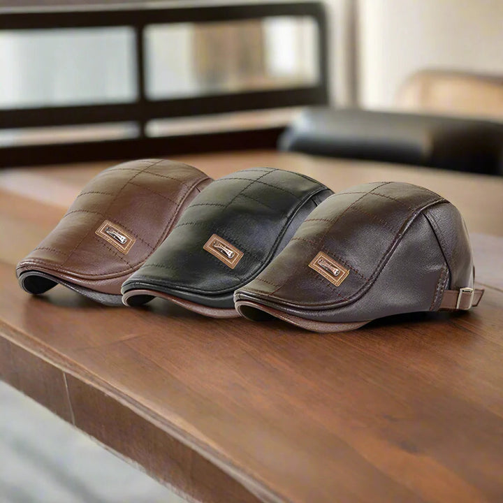 Baret da Uomo | Look Retro in Pelle | Resistenti al Vento & Regolabile | Stile Invernale Caldo