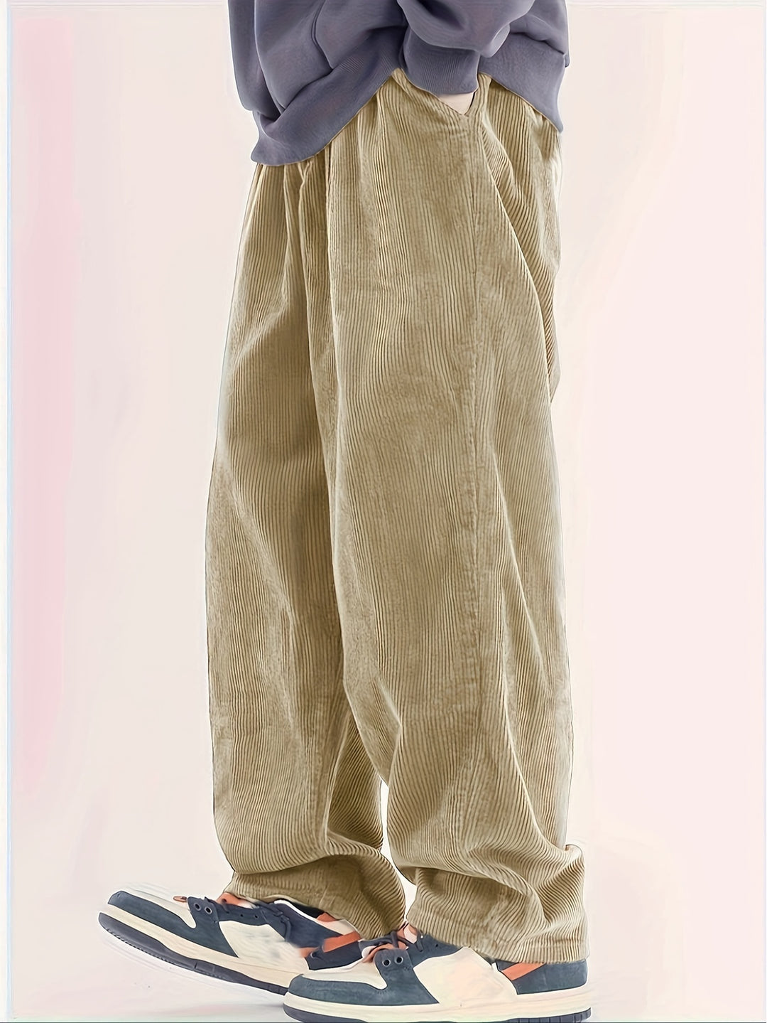 Pantaloni in Corduroy da Uomo | Vestibilità Larga e Gamba Dritta | Casual e Confortevoli | Stile Senza Tempo