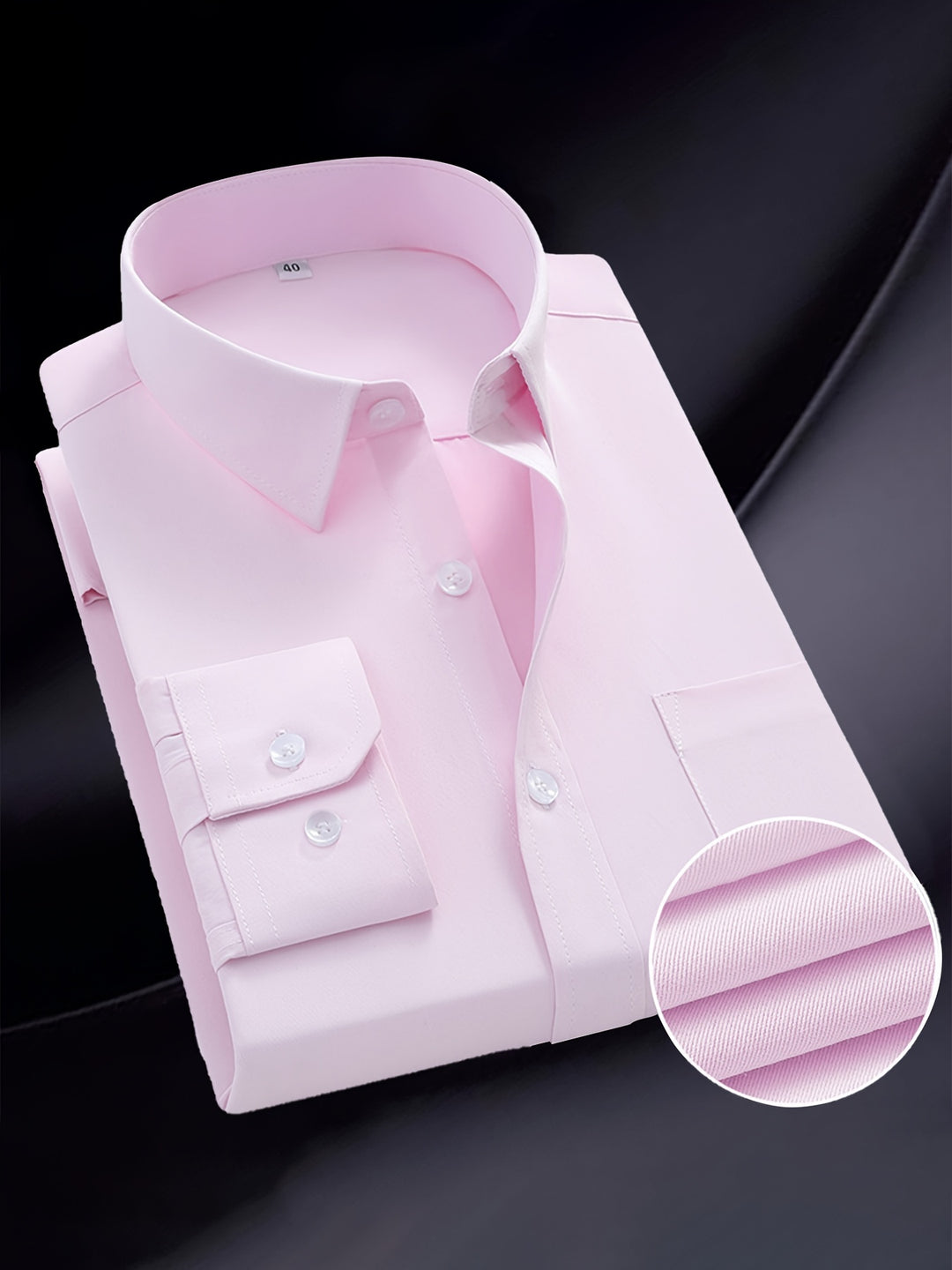Camicia da Uomo | Classica & Formale | Colore Unito | Miscela di Cotone e Poliestere