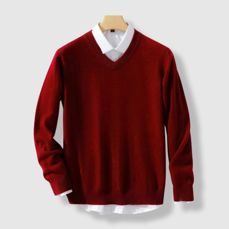 Maglione Uomo Invernale | Scollo a V | Maglia Fine Calda