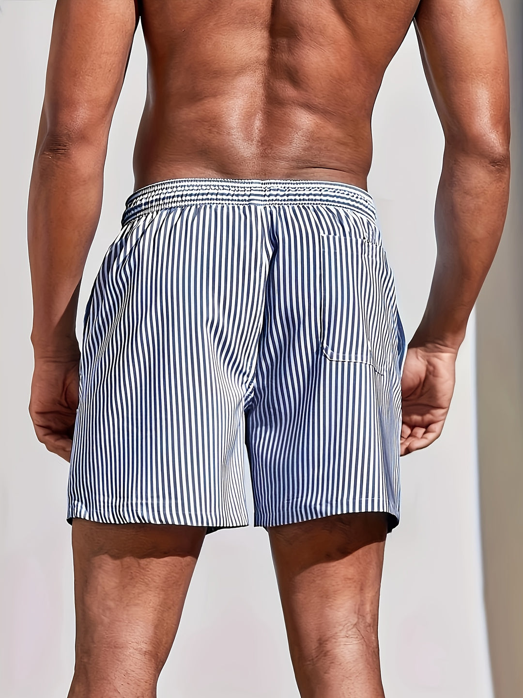 Costume da Bagno Uomo | Design a Righe | Asciugatura Rapida & Con Tasche | Costume da Surf Estivo