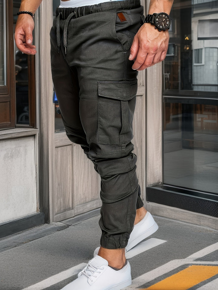 Pantaloni Cargo da Uomo | Casual & Confortevoli | 100% Cotone | Colore Unito con Tasche