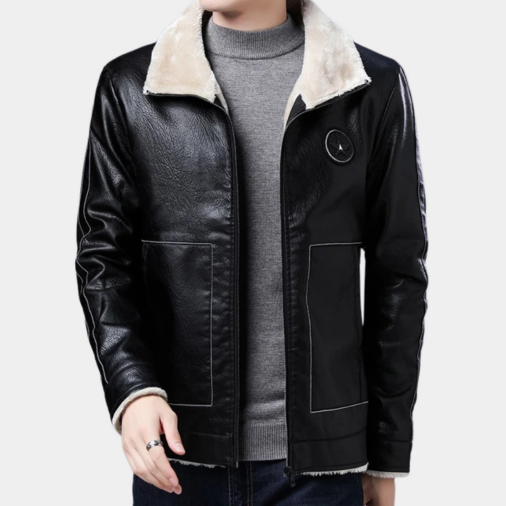 Giacca Biker Uomo | Ecopelle Calda | Pelliccia Sintetica