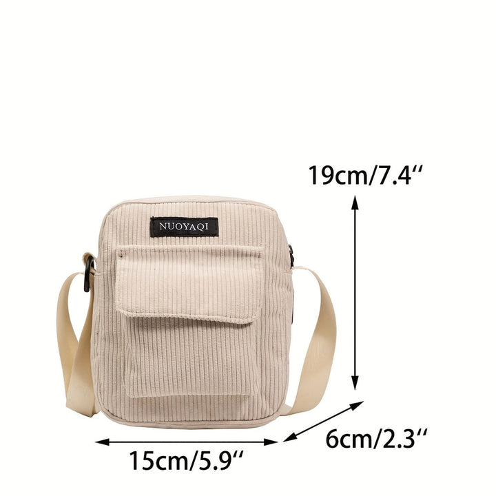Borsa a Tracolla da Uomo | Velluto a Corda | Più Tasche & Cintura Regolabile