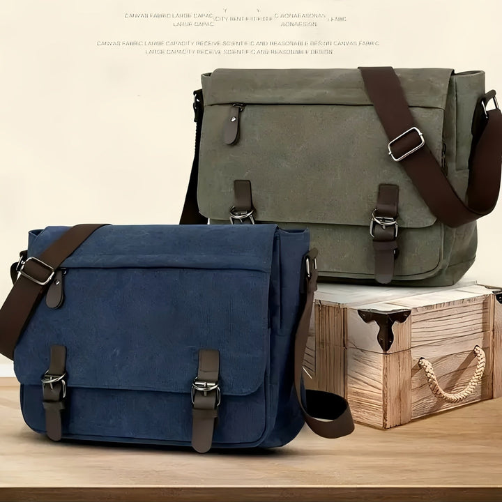 Borsa a Tracolla da Uomo | Robusta & Capiente con Scomparti Multipli | Tracolla Regolabile