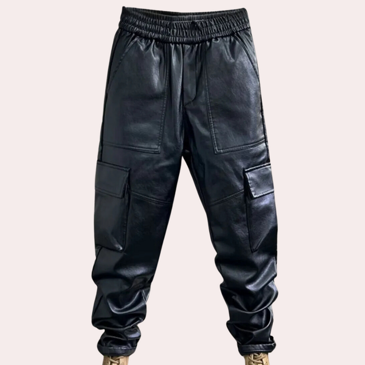 Pantaloni Cargo da Uomo | Pelle Premium | Fodera in Peluche | Casual ed Elegante