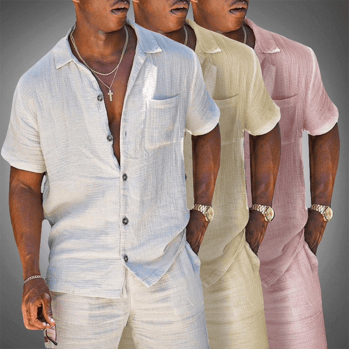 Set in Lino da Uomo | Traspirante & Elegante | Camicia & Shorts | Estate