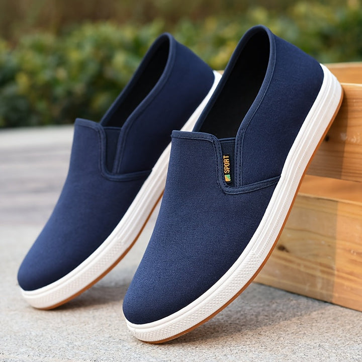 Sneakers da Uomo | Mocassini Blu Slip-On | Fascia Laterale Elastica & Suola Antiscivolo | Traspirante & Confortevole