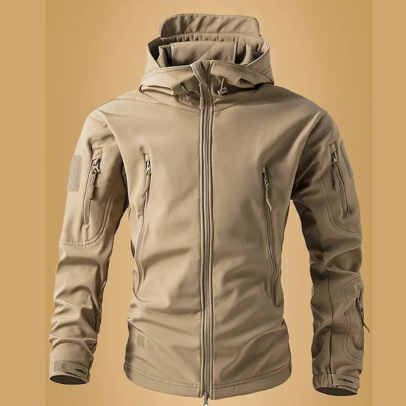 Giubbotto Uomo Invernale | Slim Fit Tattico | Softshell Antivento | Con Cappuccio