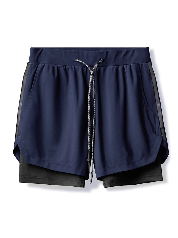 Pantaloni Corti Doppio Strato 2-in-1 per Uomo | Leggeri, Elastici & Sportivi | Allenamenti Estivi