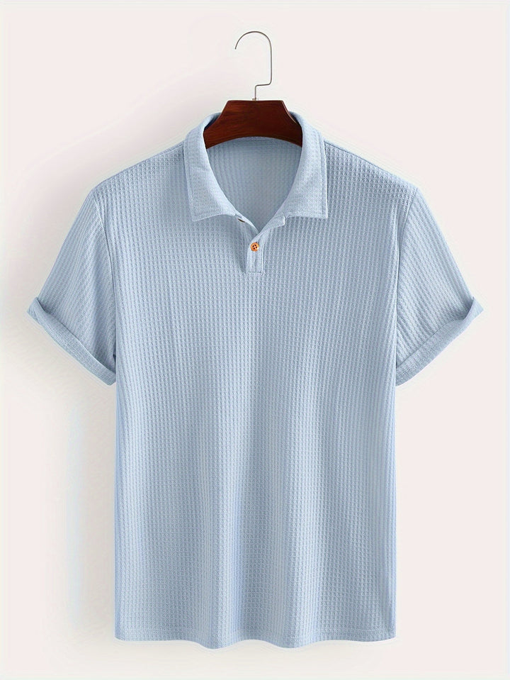 Camicia da uomo | Tessuto leggero con semi-trasparenza | Maniche corte | Modello estivo