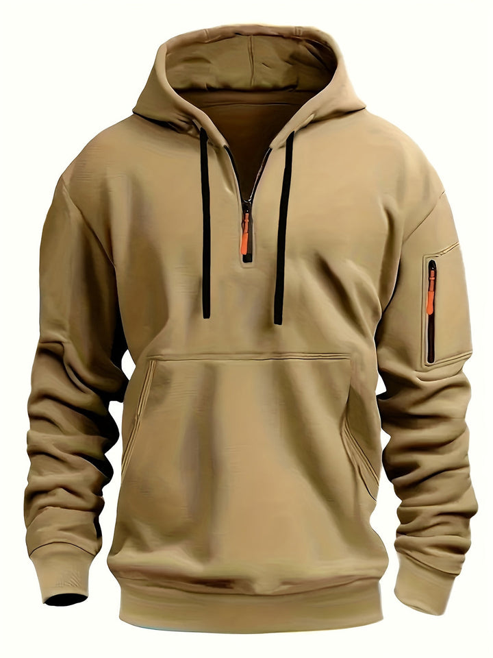 Felpa con cappuccio da uomo | Felpa calda | Stile minimalista | Poliestere | Autunno-Inverno