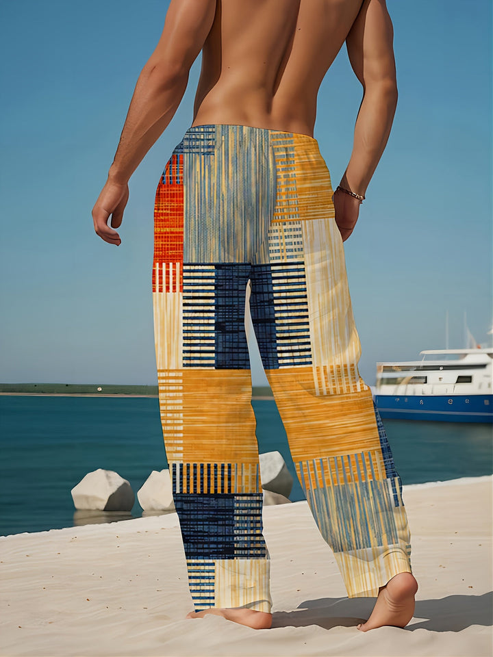 Pantaloni Uomo | Vestibilità Ampia | Motivo Geometrico & Confortevole | Outdoor & Casual