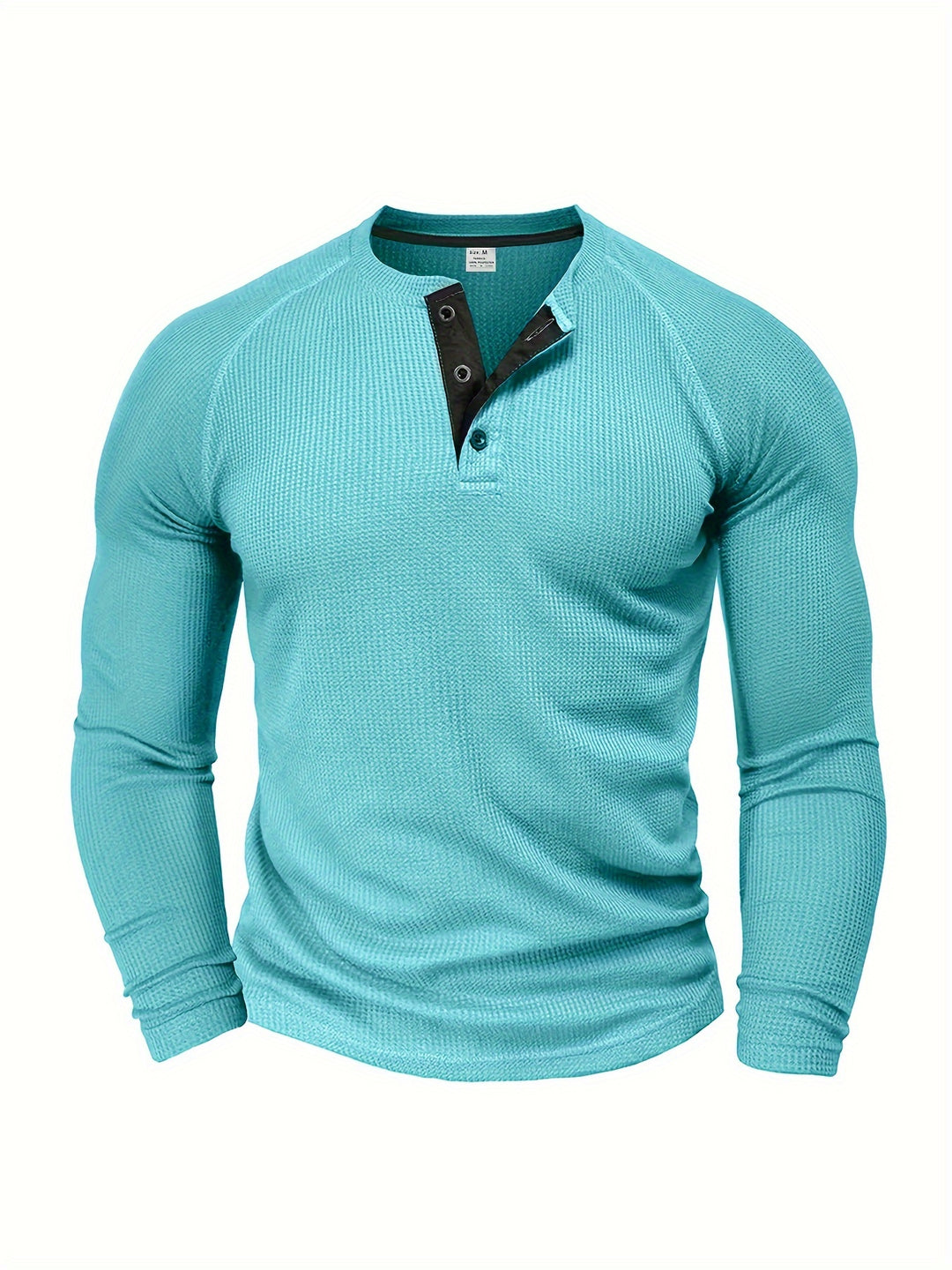Camicia Henley Uomo | Design Unito | Collo Rotondo & Mezza Chiusura | Maniche Lunghe