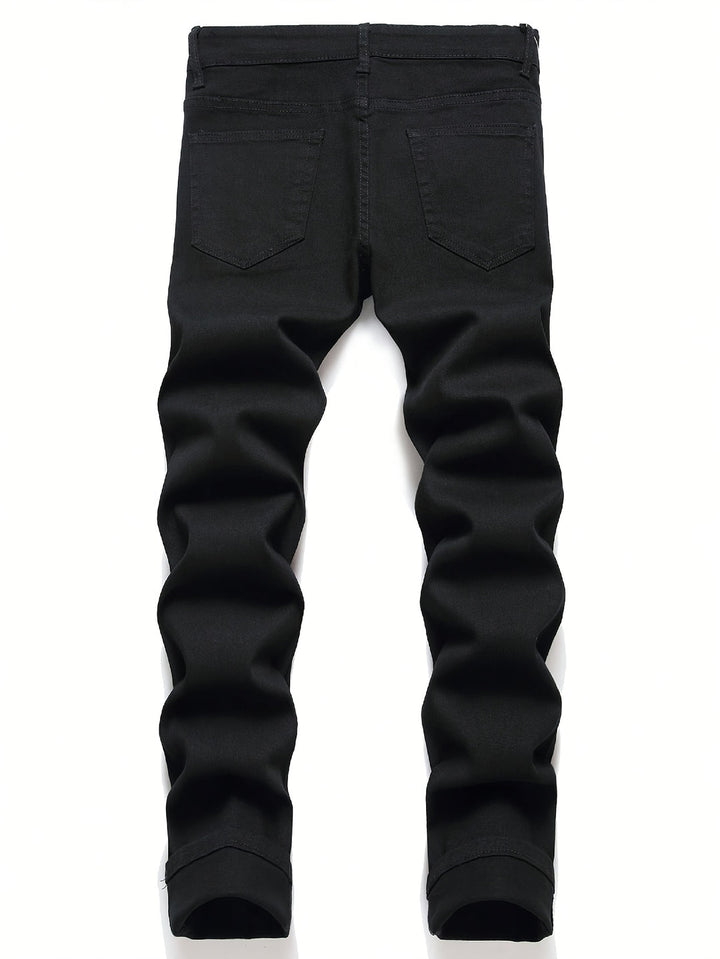 Jeans Uomo | Denim Elasticizzato | Dettagli Trendy e Strappati | Tutte le Stagioni