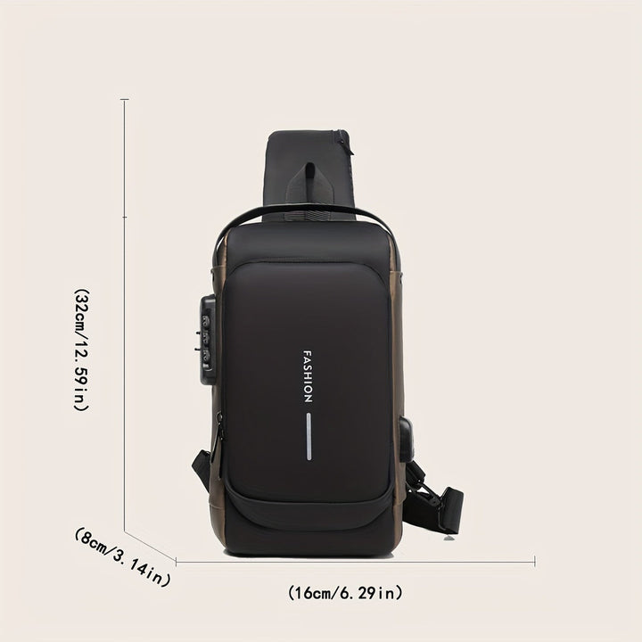 Borse a Tracolla per Uomini | Antifurto & Porta di Ricarica USB | Moto & Sport all'Aria Aperta | Tessuto Oxford Durevole