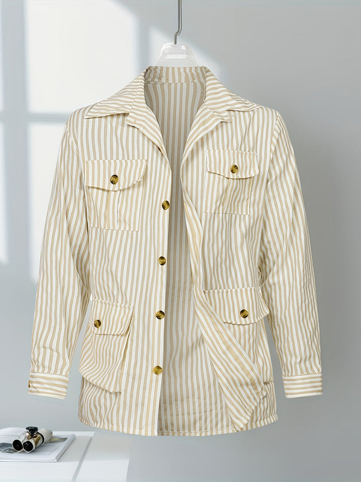Giacca da uomo | Righe verticali | Maniche lunghe | Formale e casual | Poliestere-cotone