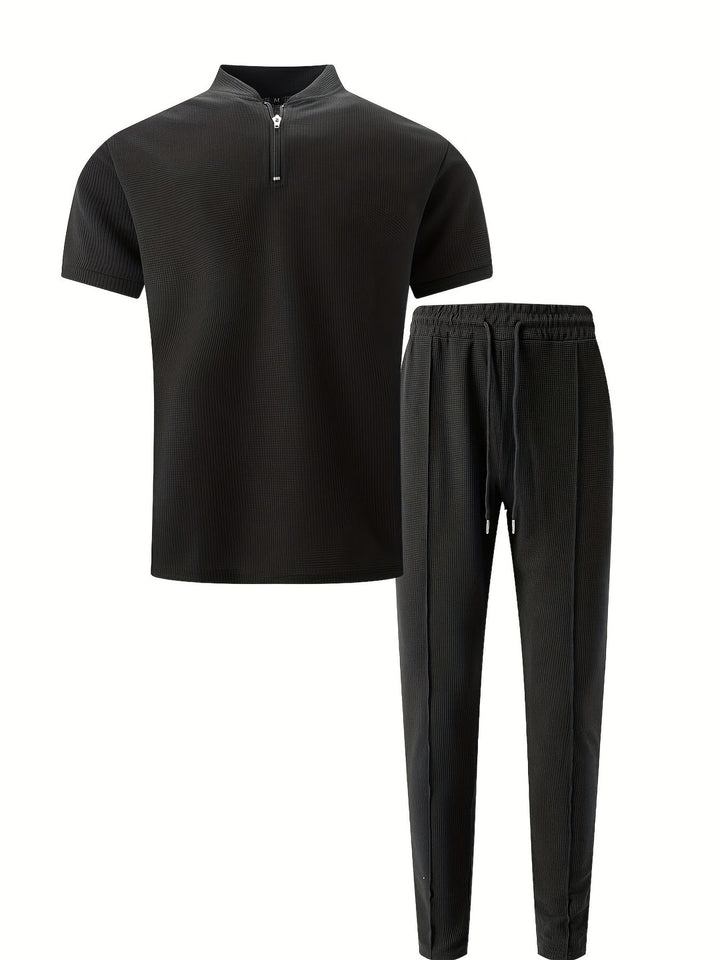 Completo Estivo da Uomo | 2 Pezzi | Camicia a Maniche Corte & Pantaloni | Casual & Traspirante