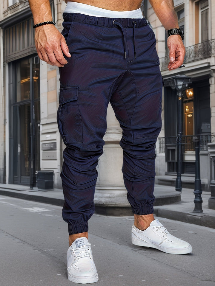 Pantaloni Cargo da Uomo | Casual & Confortevoli | 100% Cotone | Colore Unito con Tasche