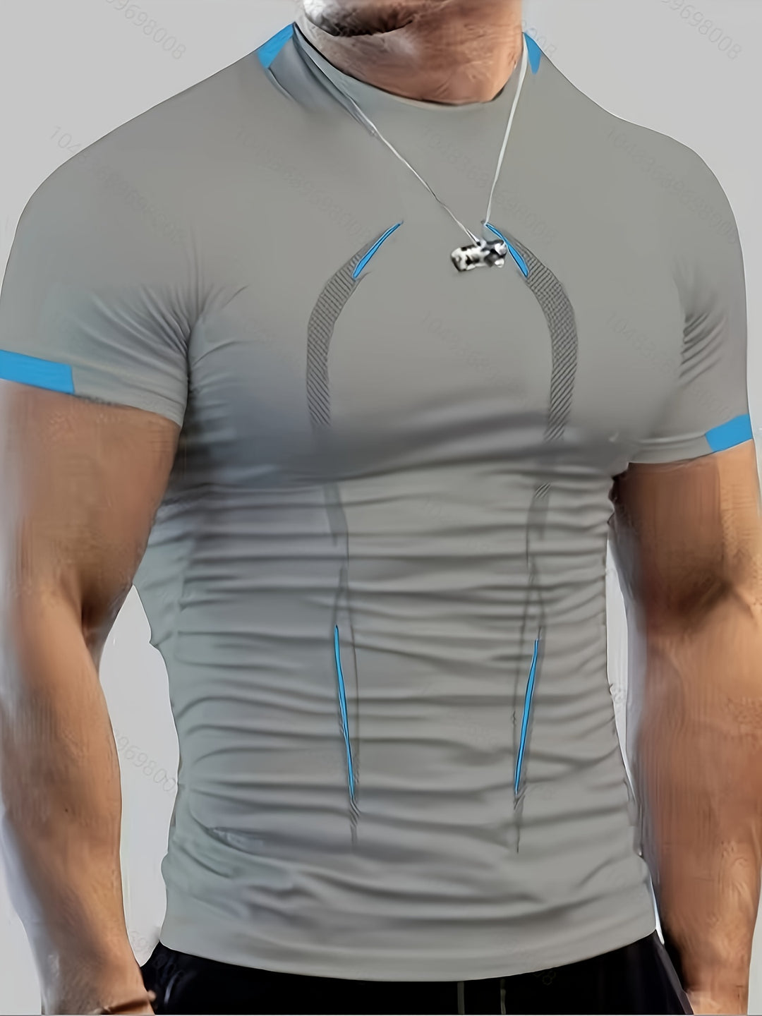 Maglietta Sportiva Uomo | Blocchi di Colore & Slim Fit | T-shirt Asciugatura Rapida con Collo Rotondo