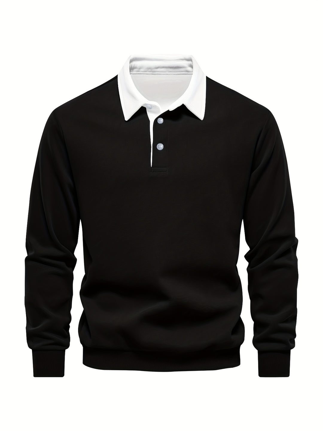 Camicia Casual da Uomo | Maniche Lunghe | Morbido Tessuto | Colletto Bianco