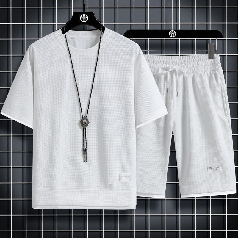 Set Sportivo Uomo | Struttura a Waffle & Traspirante | Vestibilità Larga | Poliestere