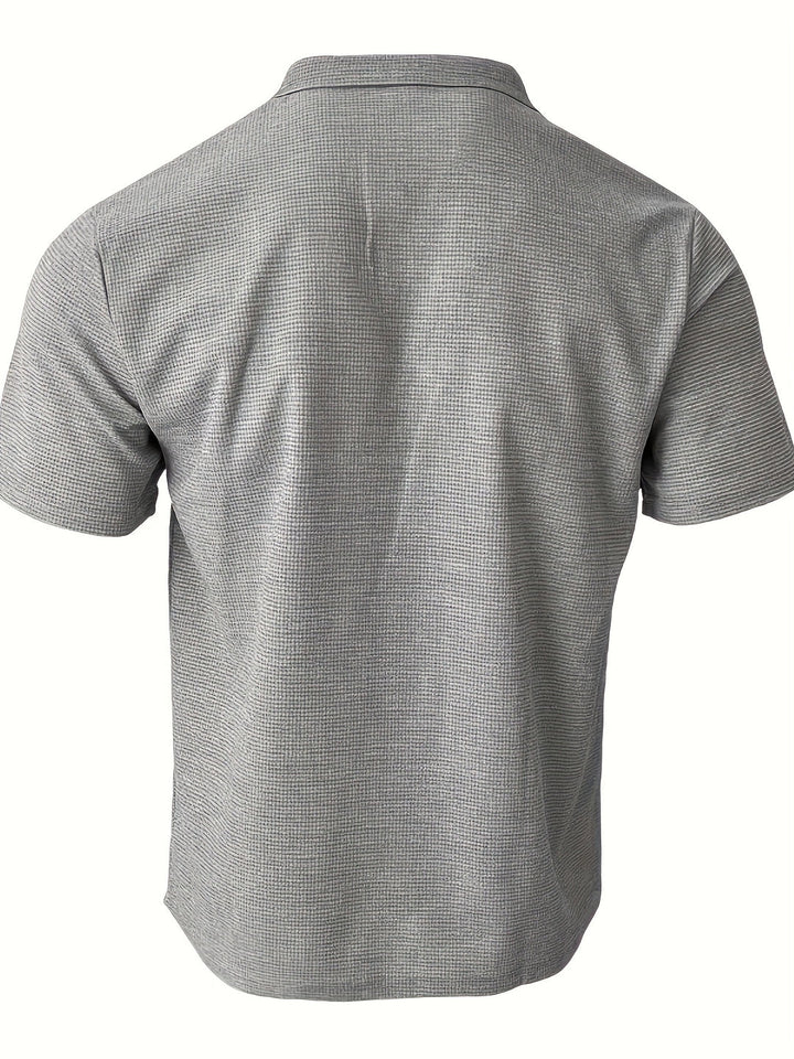 Polo Uomo | Colore Unito & Texture a Rete | Colletto Confortevole | Traspirante & Casual