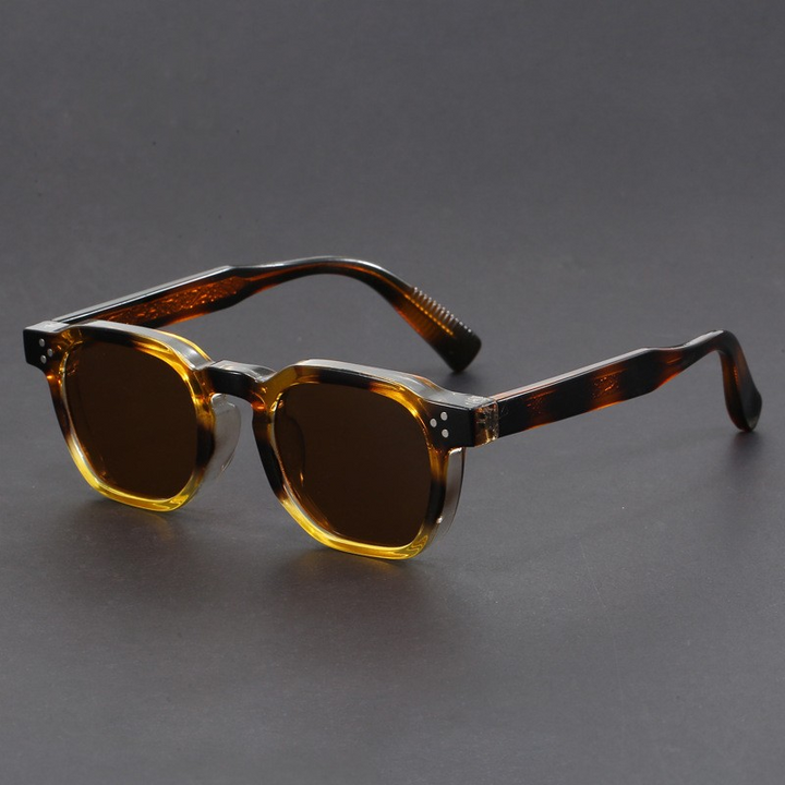 Occhiali da sole da uomo | Stile Boho Retro | Polarizzati & UV400 | Leggero con telaio poligonale