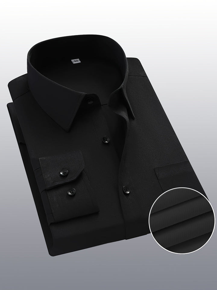 Camicia da Uomo | Classica & Formale | Colore Unito | Miscela di Cotone e Poliestere