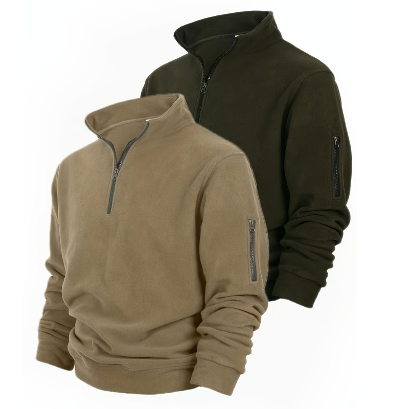 Maglioni Uomo | Felpa Henley a 2 pezzi con mezza zip | Casual