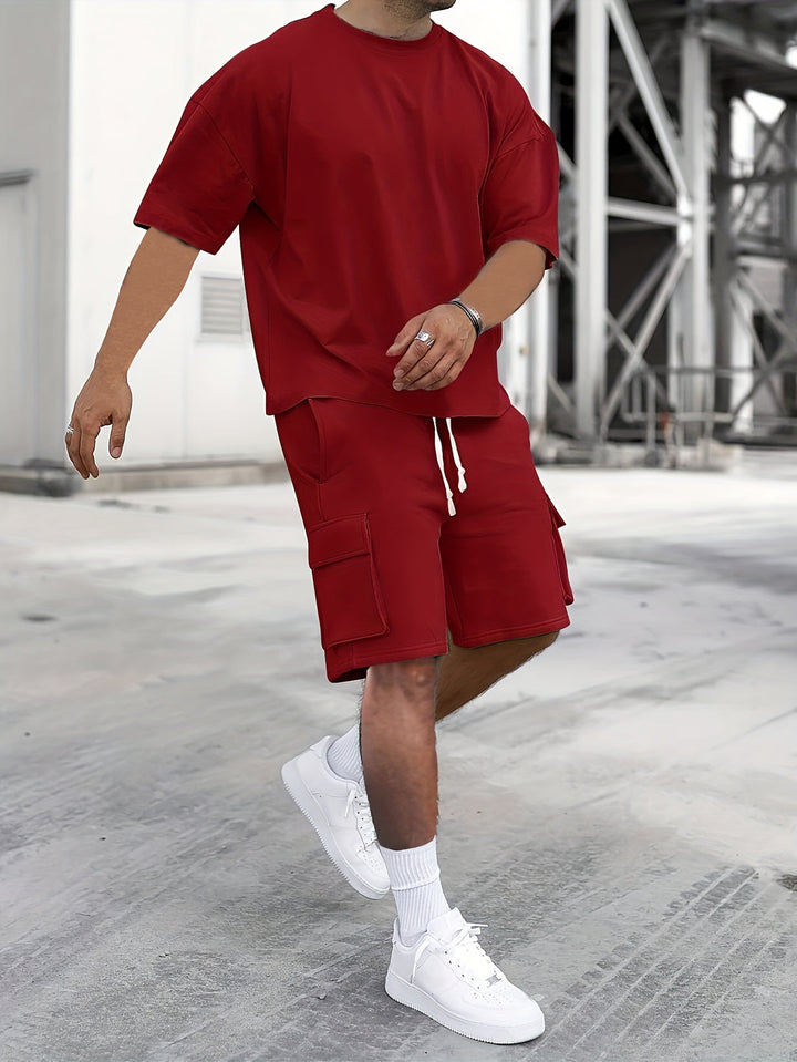 Set di Abbigliamento Sportivo da Uomo | Tessuto Traspirante | Comfort & Stile | T-Shirt & Shorts