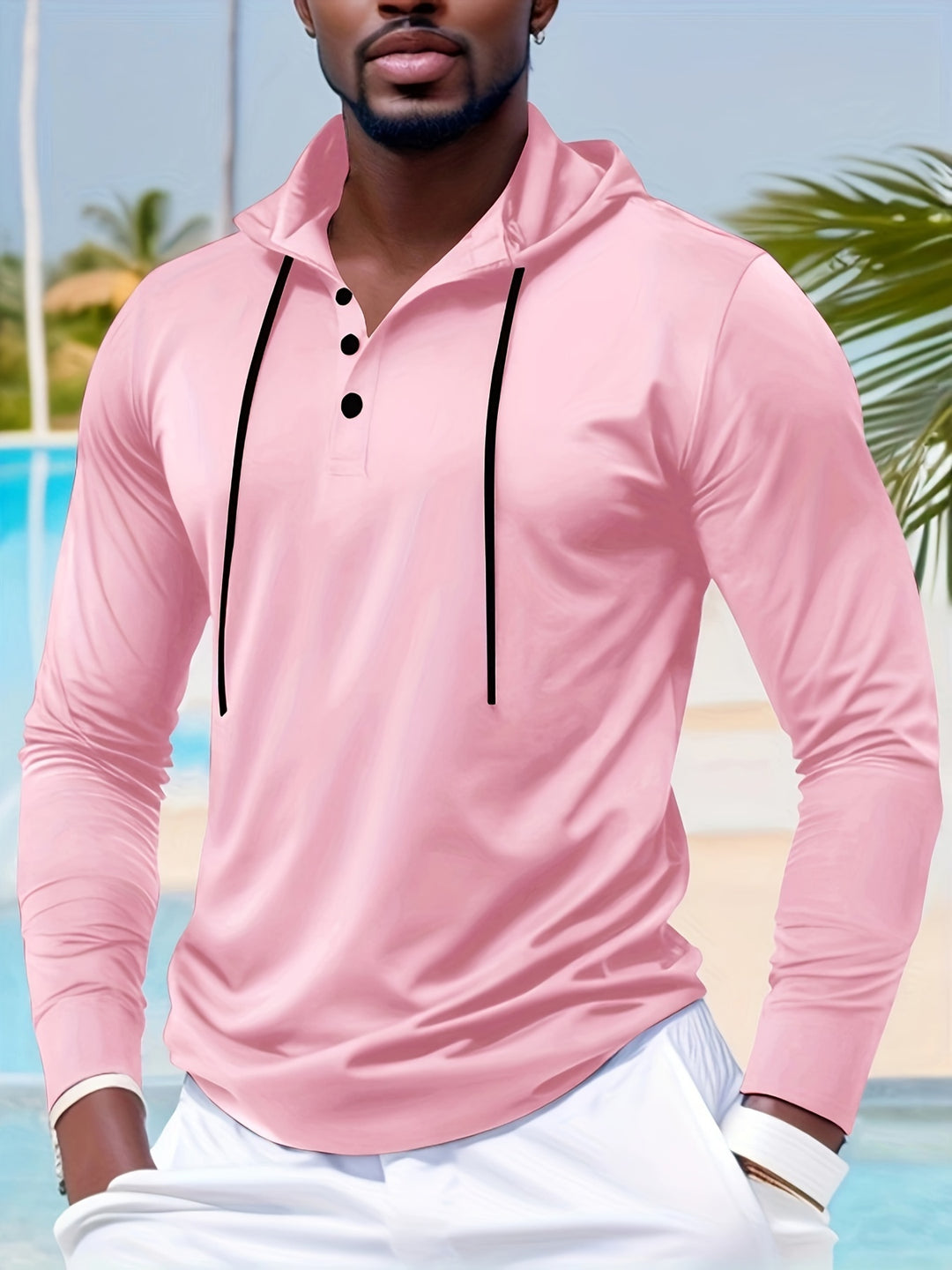 T-Shirt da Uomo | Maniche Lunghe & Cappuccio | Leggera & Traspirante | Primavera
