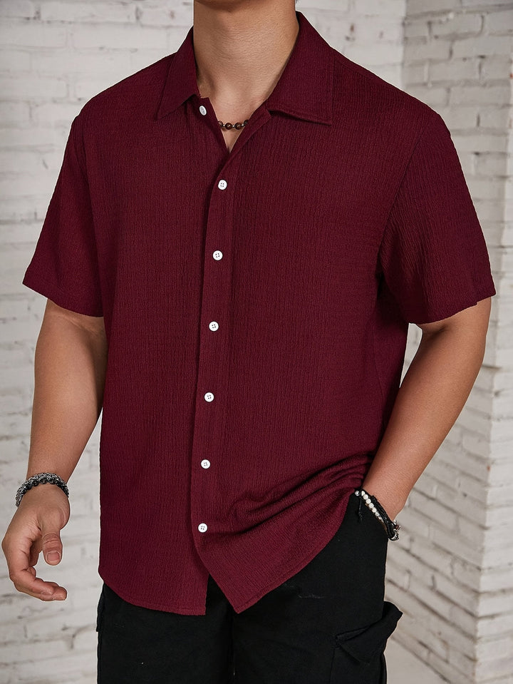 Camicia da uomo | Classica ed elegante & Leggera | Maniche corte & Chiusura a bottone