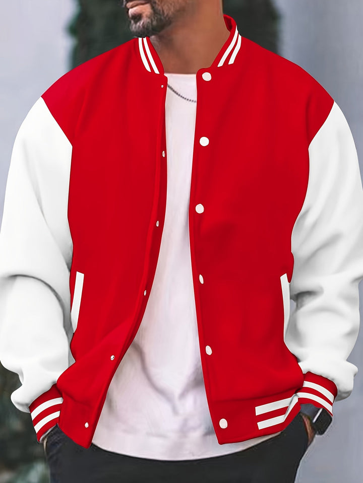Giacca Varsity Uomo | Stile College | Vestibilità Regolare & Impermeabile al Vento | Primavera & Autunno
