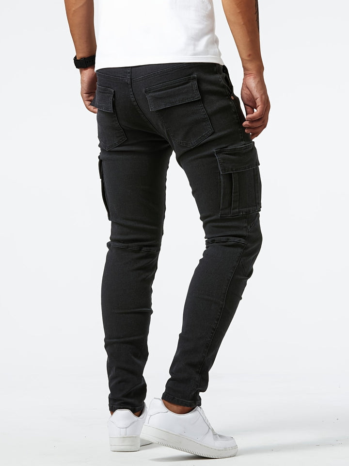 Jeans Cargo Uomo | Slim Fit | Più Tasche & Stile Trendy | Eleganza Casual