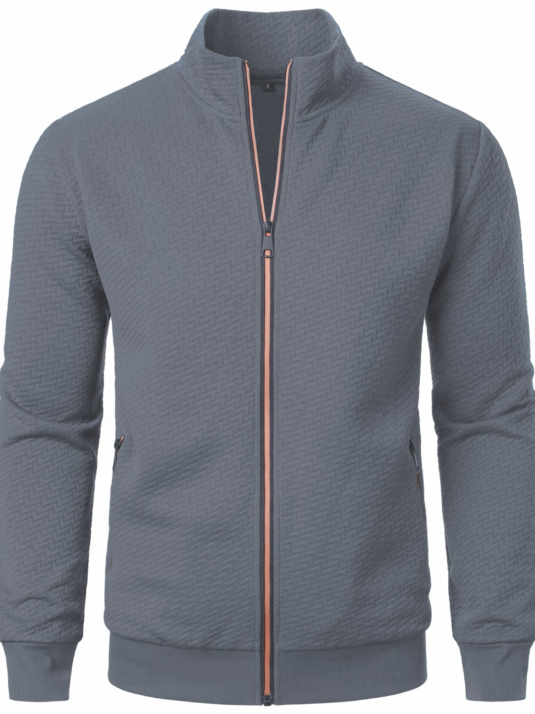 Giacca Uomo Casual con Zip | Colletto Alto | Tessuto Jacquard | Primavera-Autunno