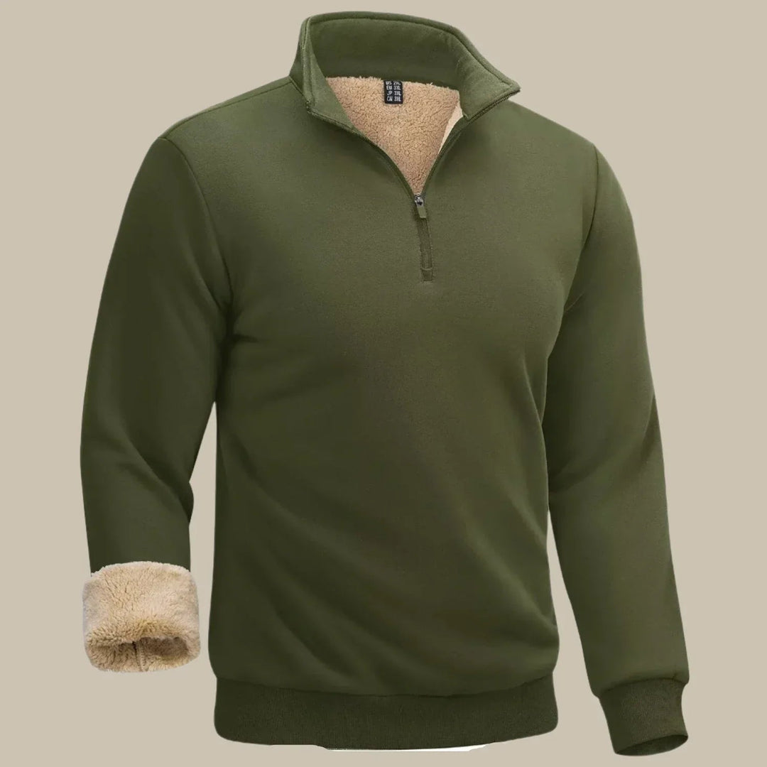 Maglione da uomo con zip | Collo alto | Spesso e caldo