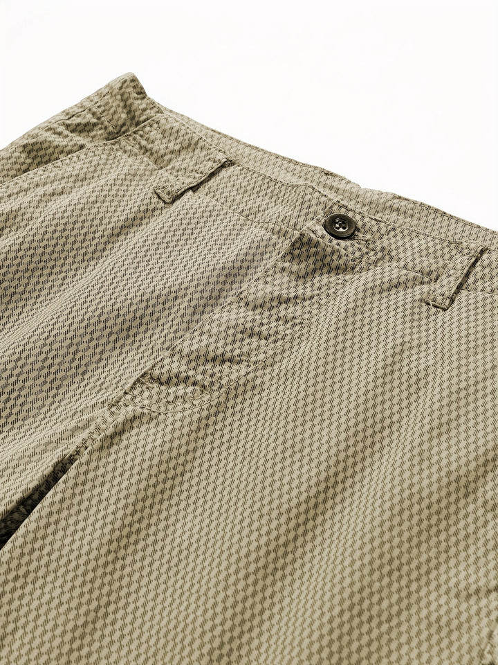 Pantaloni Cargo Casual in Mistura di Cotone | Motivo a Righe | Vestibilità Normale