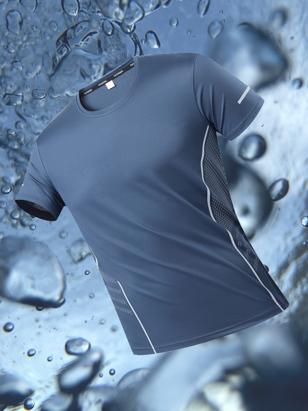 T-shirt da uomo | Asciugatura rapida & Traspirante | Motivo a righe & Vestibilità comoda | Sport & Casual