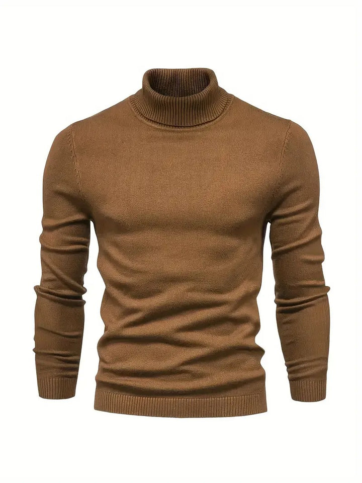 Maglione da uomo in maglia | Caldo e avvolgente | Morbido tessuto in poliestere e viscosa | Collo alto