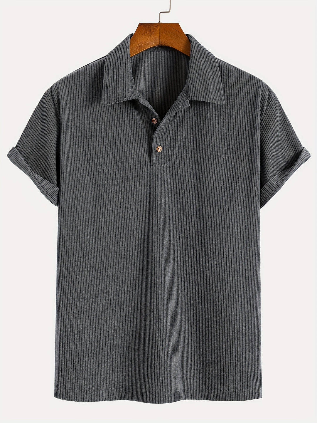 Camicia da uomo | Struttura a coste, Traspirante e Confortevole | Maniche corte