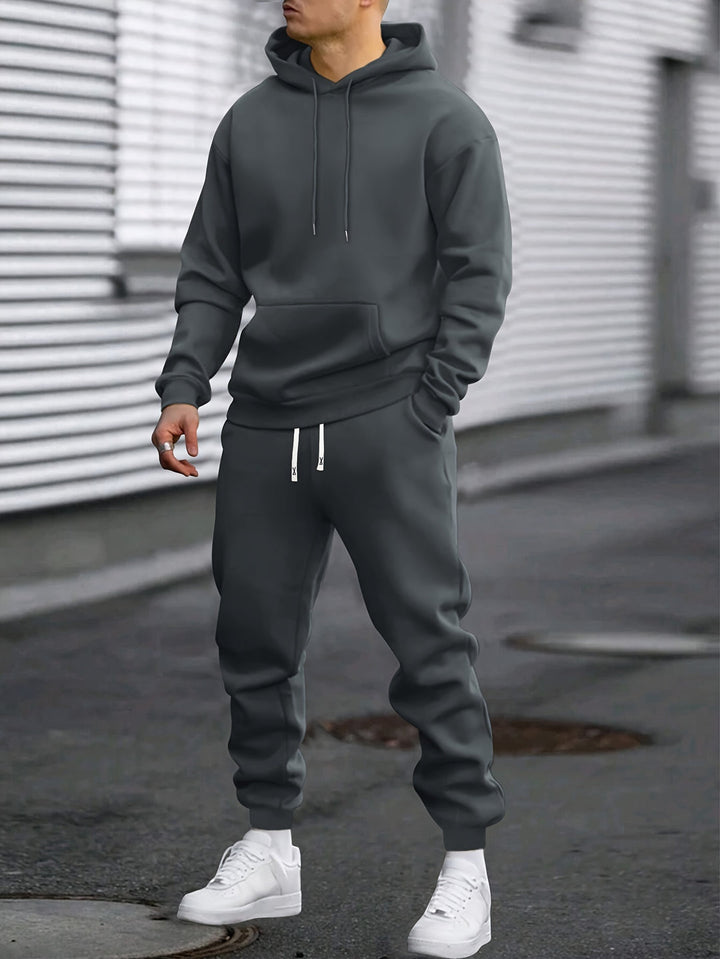 Completo Sportivo Uomo | Felpa con Cappuccio & Pantaloni Sportivi | Confortevole & Traspirante | Primavera & Autunno