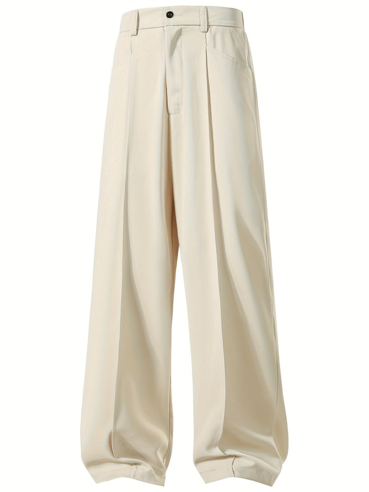 Pantaloni Larghe da Uomo | Fit Casual e Comodo | Pieghe e Stile | Perfetti per Lavoro e Ufficio