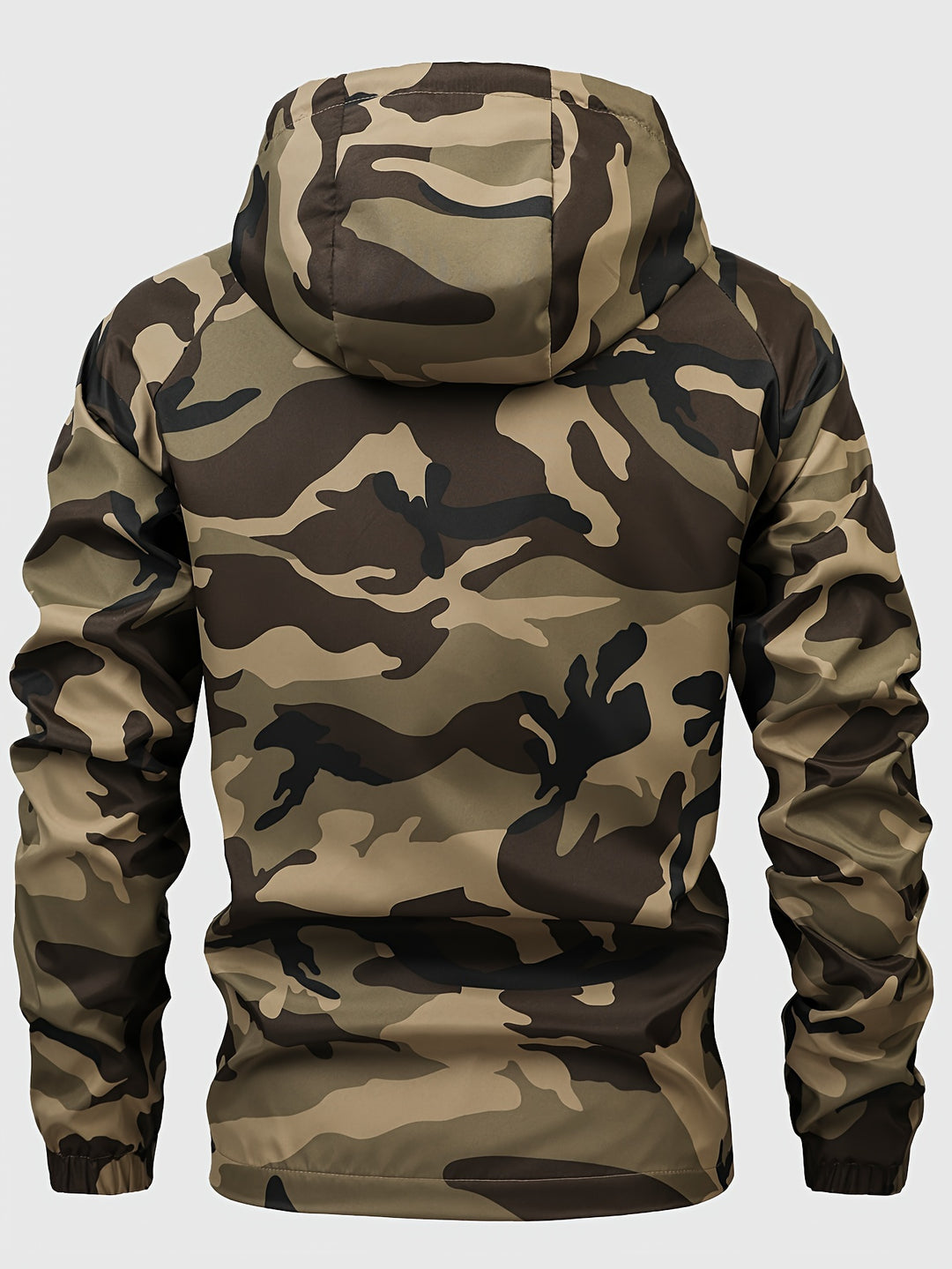 Giacca a vento da uomo | Stampa camouflage & Cappuccio | Sostenibile & Funzionale