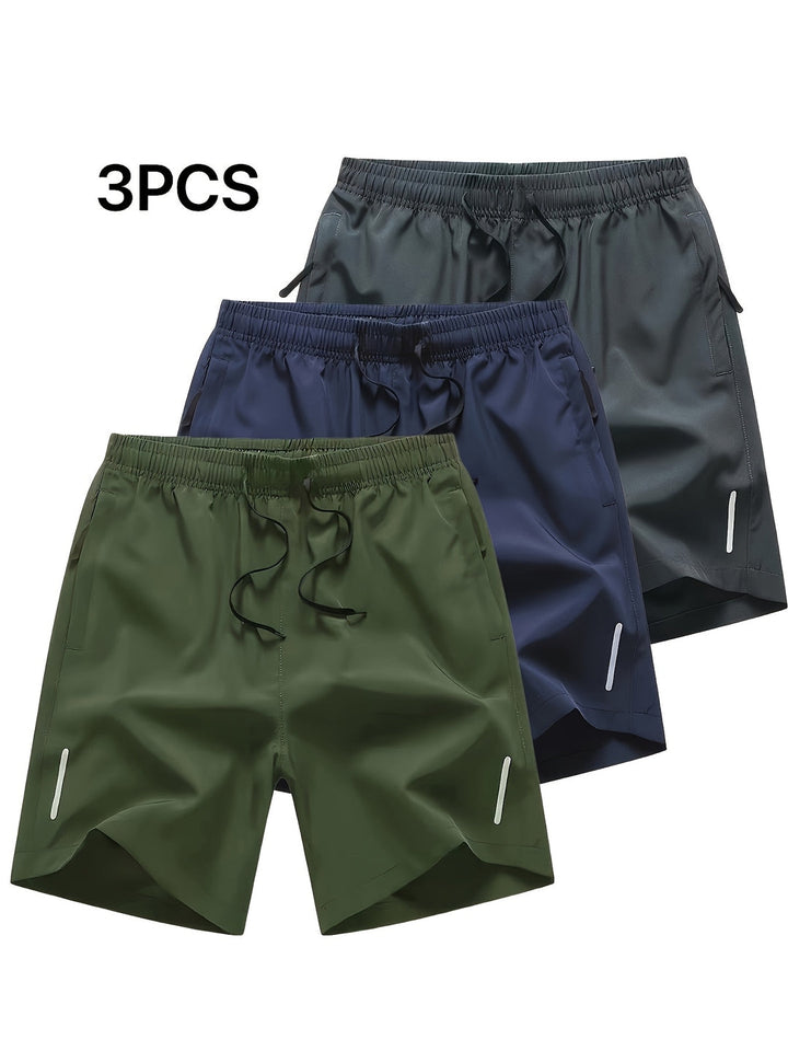 Shorts Sportivi da Uomo | Asciugatura Rapida & Traspirante | Corda di Regolazione & Tasche con Zip | Estate & Outdoor
