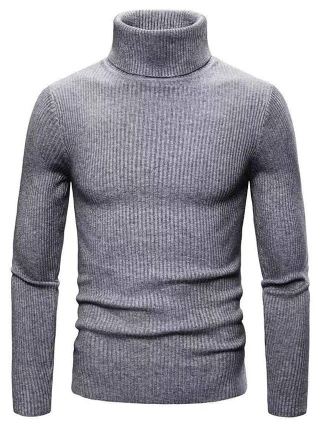 Maglione Uomo in Maglia | Collo Alto | Slim Fit | Tinta Unita | Invernale Casual