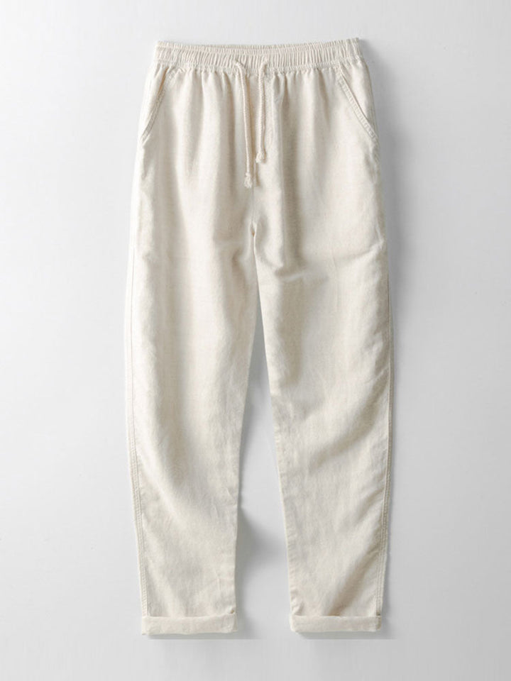 Set Uomo | Maglietta a Manica Corta & Pantaloni | Traspirante & Casual | Mix di Lino & Cotone