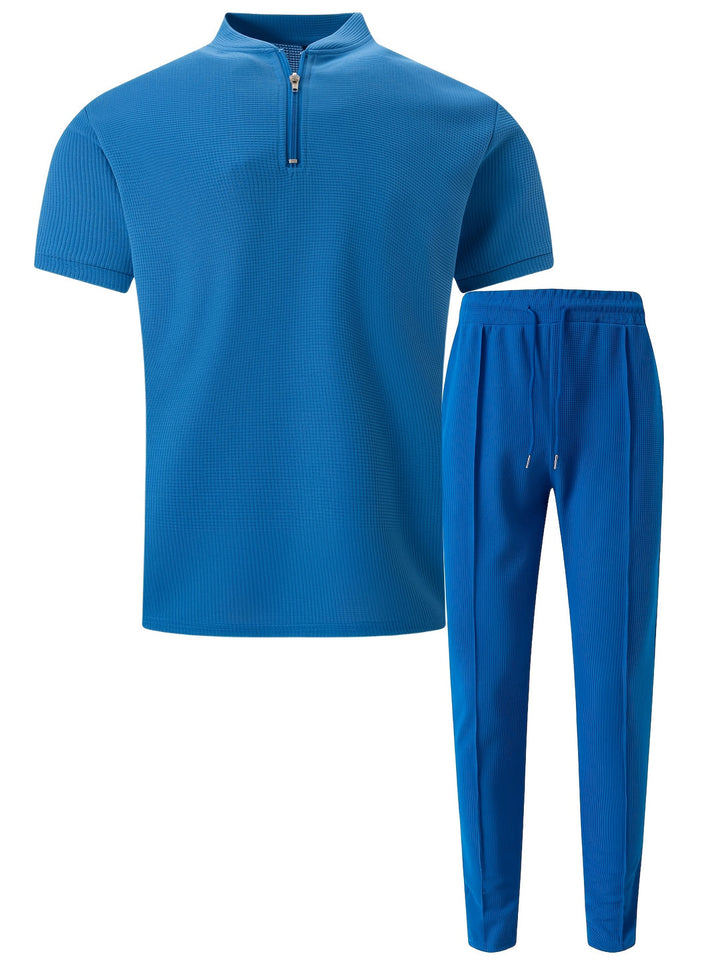 Completo Estivo da Uomo | 2 Pezzi | Camicia a Maniche Corte & Pantaloni | Casual & Traspirante