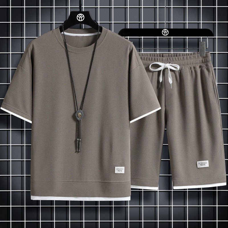 Set Sportivo Uomo | Struttura a Waffle & Traspirante | Vestibilità Larga | Poliestere
